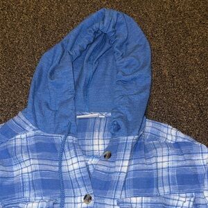 SO Blue Plaid Hoodie Sweatshirt